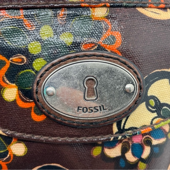 Fossil Key-Per Cross Body Purse Floral Autumn Colors Organized - Picture 3 of 13